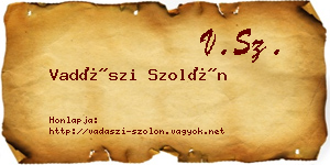 Vadászi Szolón névjegykártya